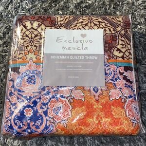 NWT Bohemian Exclusivo Mezcla Quilted‎ Throw, 50" x 60"